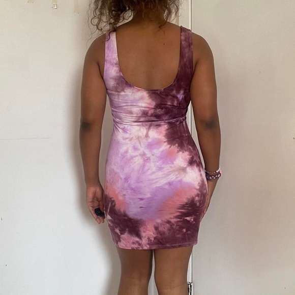 Purple Tie-Dye Mini Dress - Picture 4 of 4